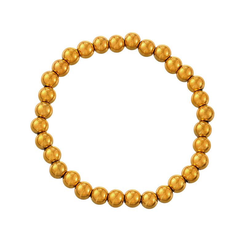 Gold 4 Titanium Steel Beaded Bracelet