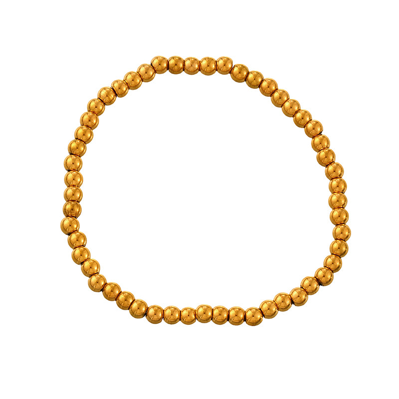 Gold 4 Titanium Steel Beaded Bracelet