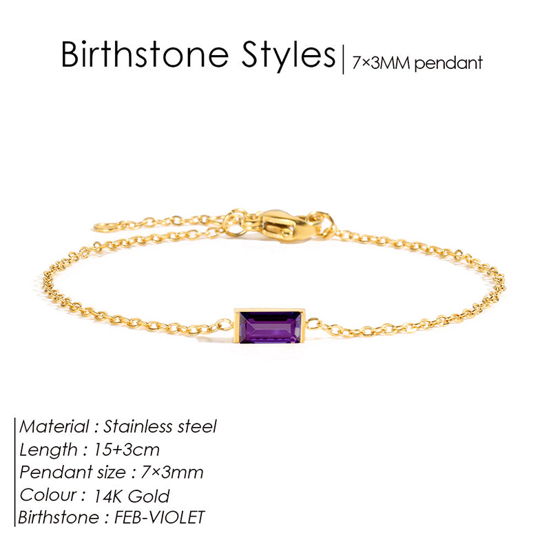 January Red Metal Diamond-encrusted Square Bracelet