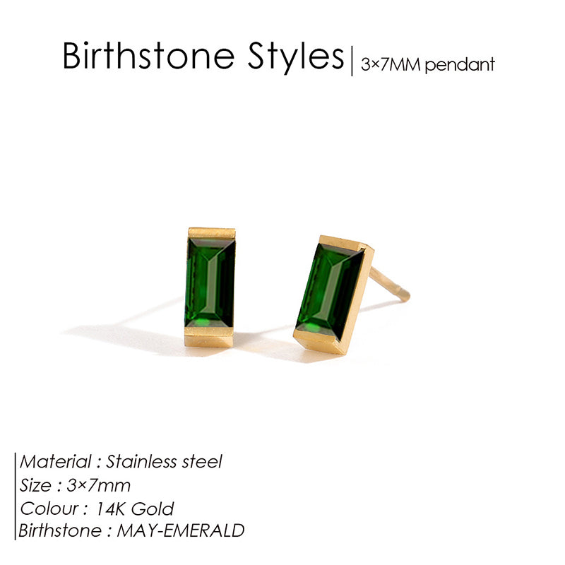 January Red Metal Diamond-encrusted Square Earrings