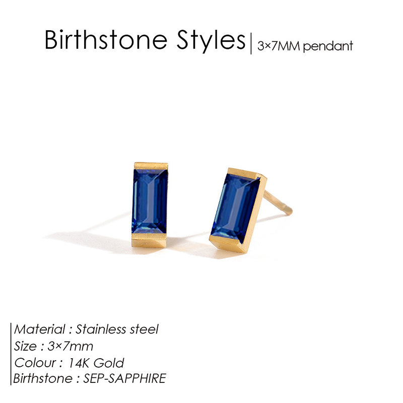 January Red Metal Diamond-encrusted Square Earrings