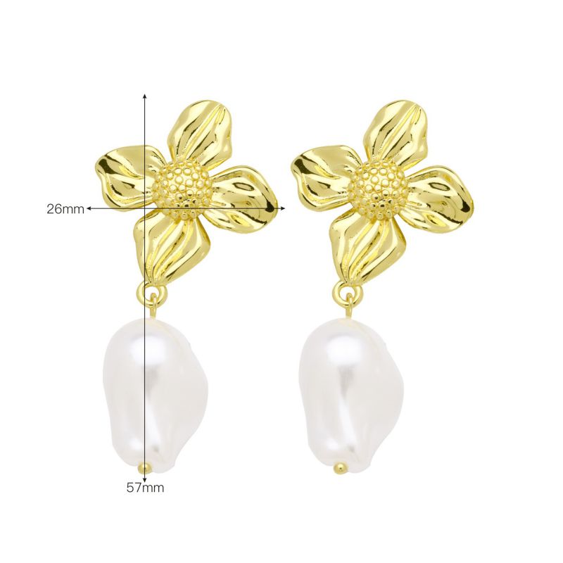 A Brass And Diamond-encrusted Square Earrings