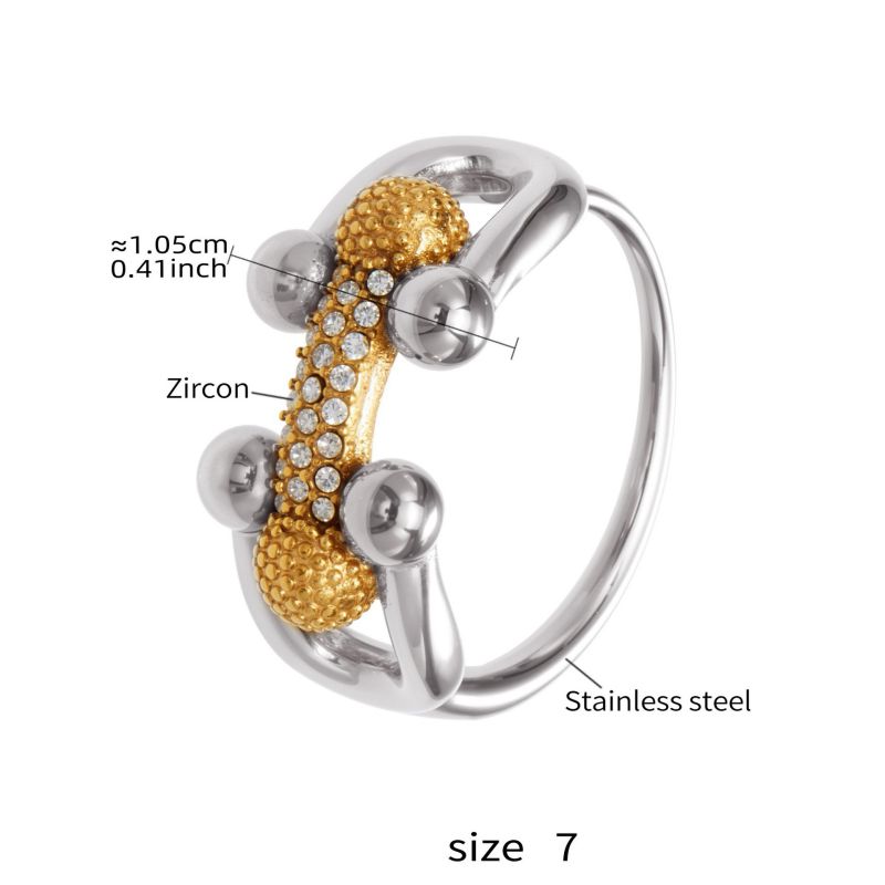 Gold Necklace 42+5cm Stainless Steel Diamond-encrusted Horseshoe Buckle Necklace