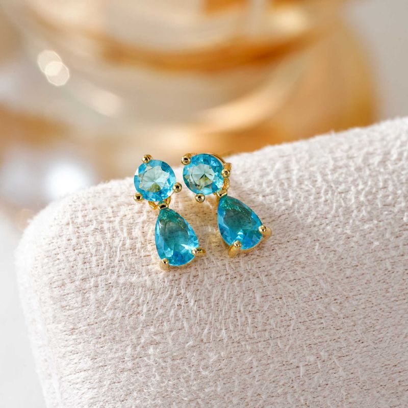 January Copper And Diamond-encrusted Teardrop Earrings