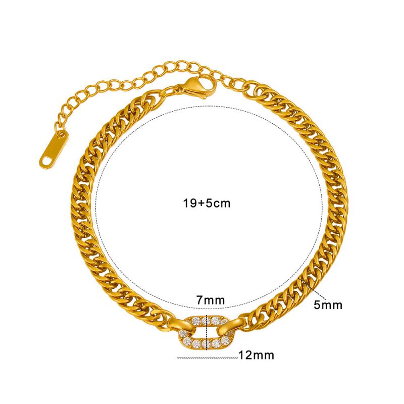 Bracelet #1 Titanium Steel Diamond-encrusted Heart Bracelet