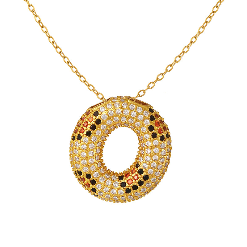 A Copper Necklace With Zircon 26 Letters