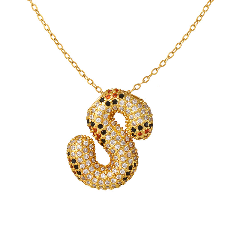 A Copper Necklace With Zircon 26 Letters