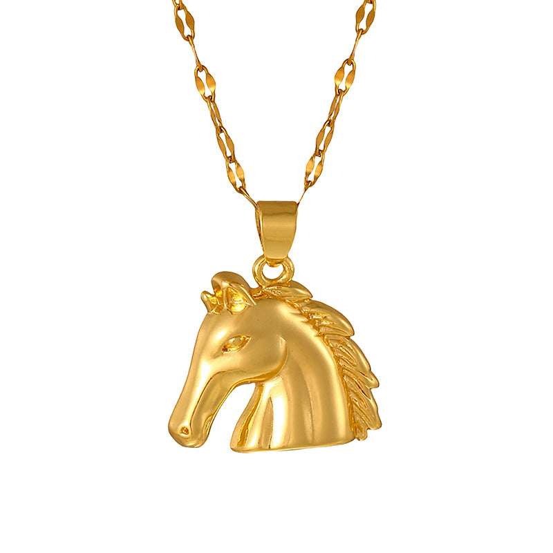 Gold 4 Hat Titanium Steel Necklace