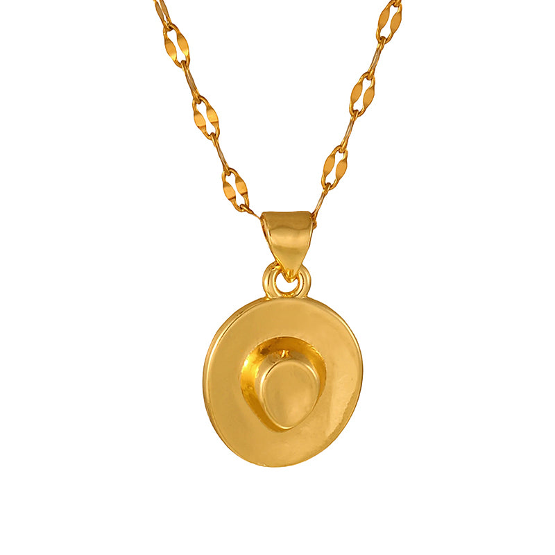 Gold 4 Hat Titanium Steel Necklace