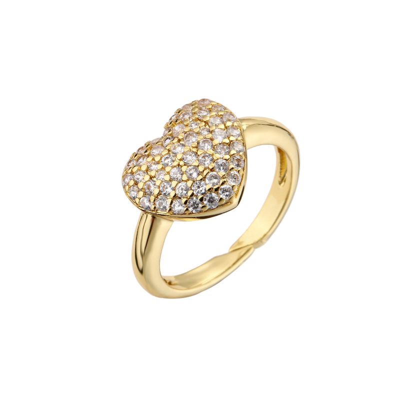 One Gold Heart Necklace 50cm Long Copper And Diamond Heart Necklace