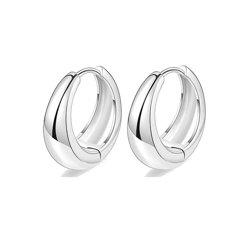 Gold 8-piece Set Bronze-plated Diamond-encrusted Round Earring Set