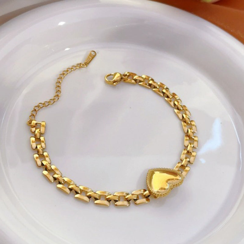 Gold Necklace Titanium Steel Heart Necklace