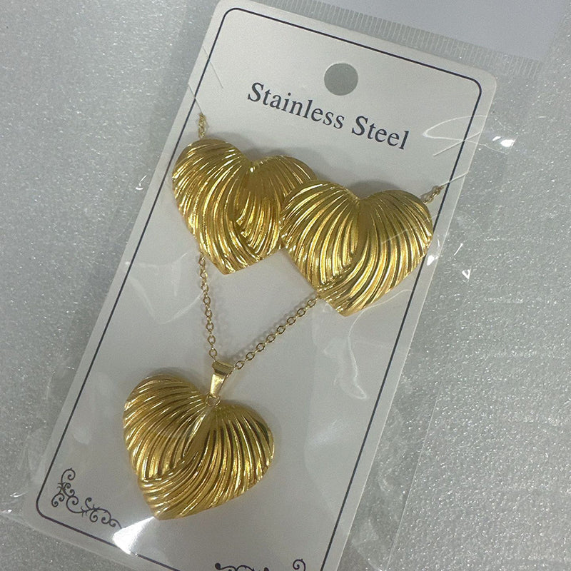 Teardrop Shape Stainless Steel Teardrop-shaped Necklace And Earring Set