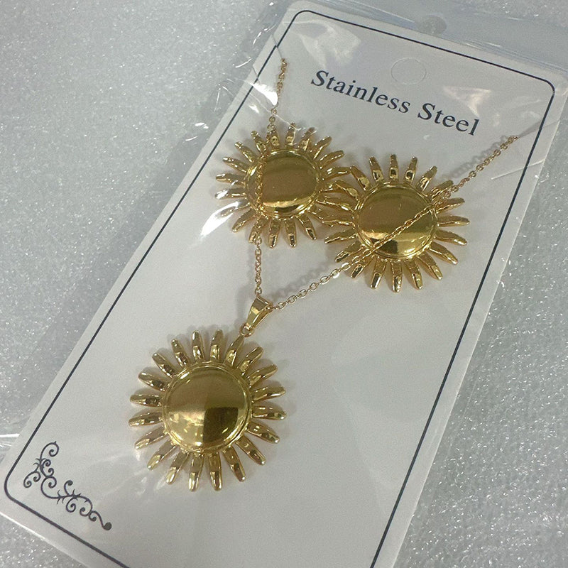 Teardrop Shape Stainless Steel Teardrop-shaped Necklace And Earring Set