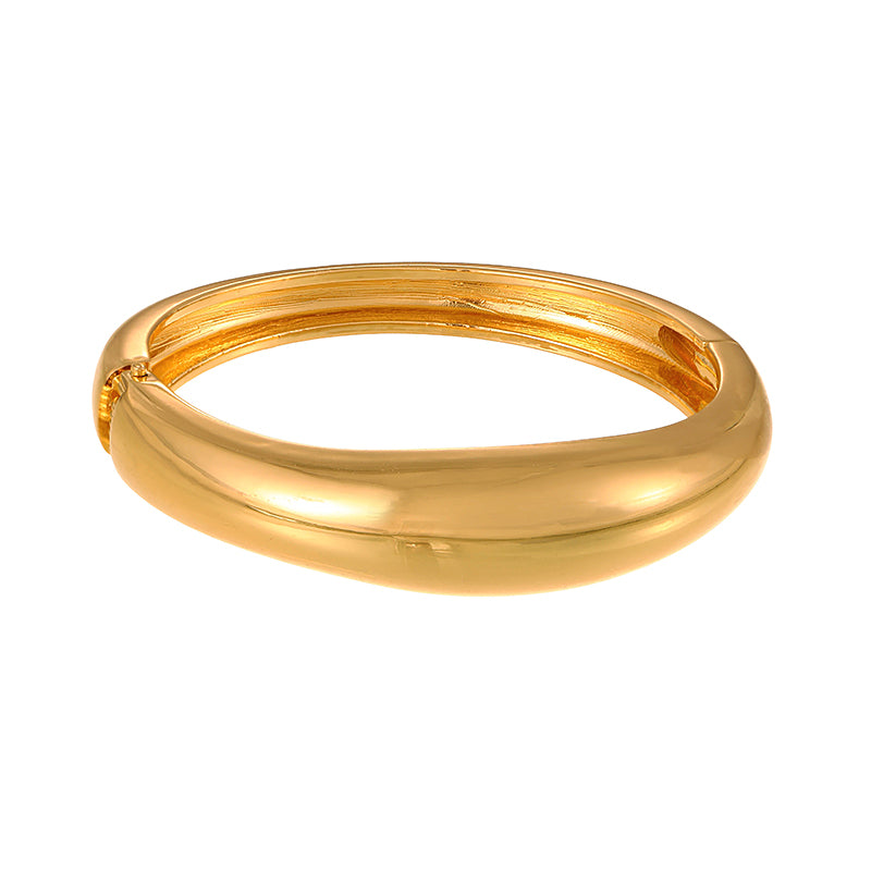 Gold 1 Irregularly Opened Copper Bangle