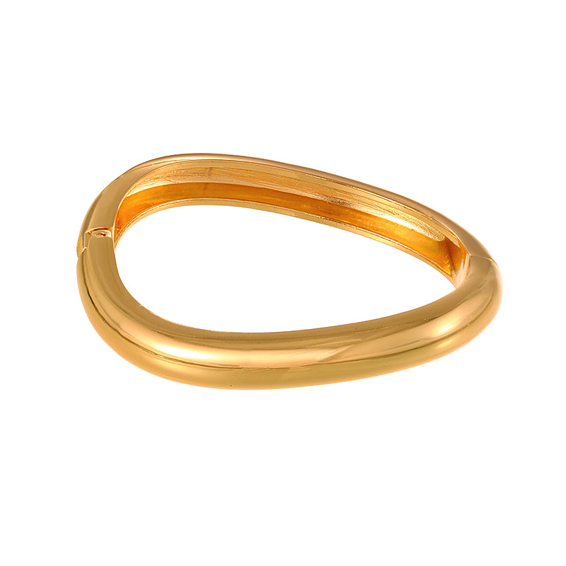 Gold 1 Irregularly Opened Copper Bangle