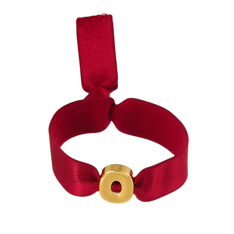 A Copper 26 Letter Velvet Elastic Bracelet