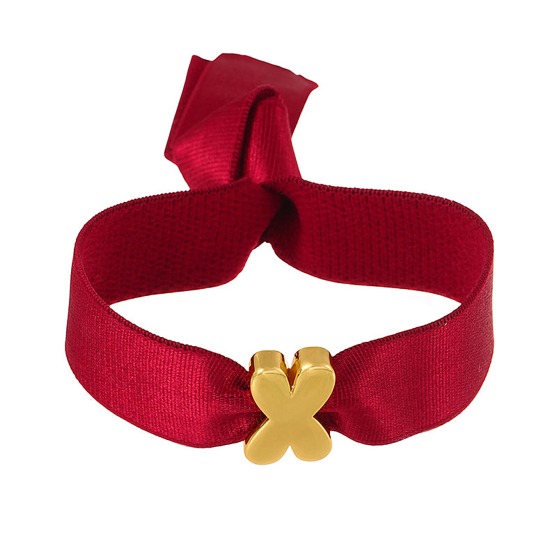 A Copper 26 Letter Velvet Elastic Bracelet