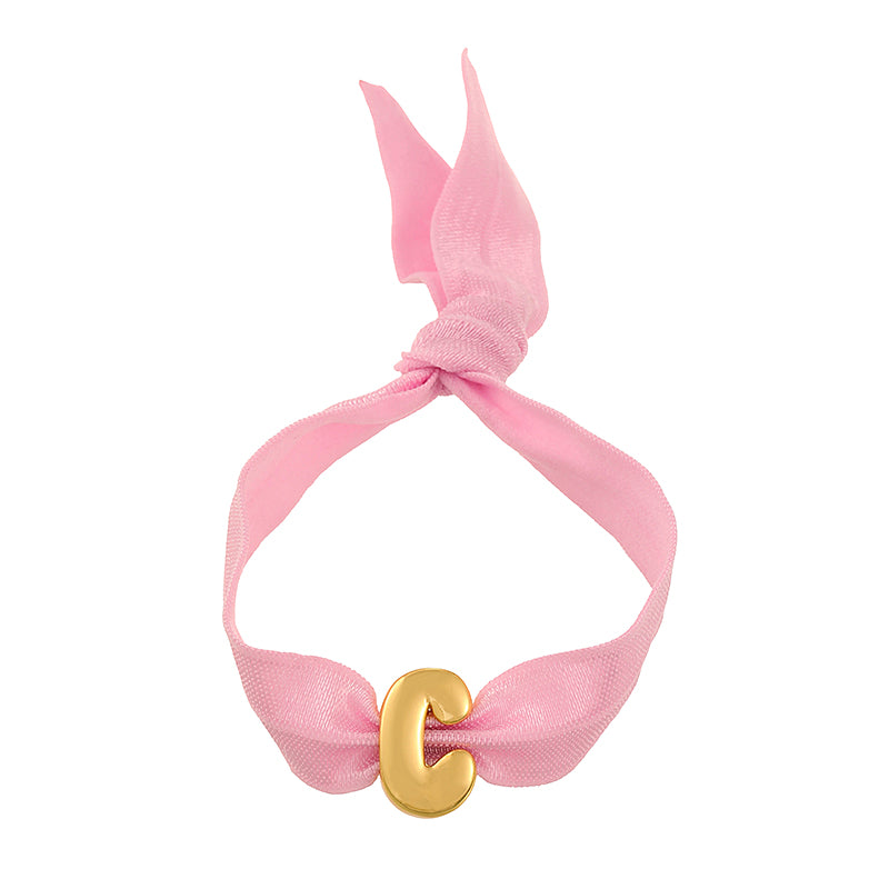 A Copper 26 Letter Velvet Elastic Bracelet
