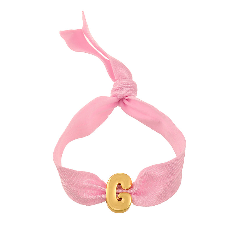 A Copper 26 Letter Velvet Elastic Bracelet