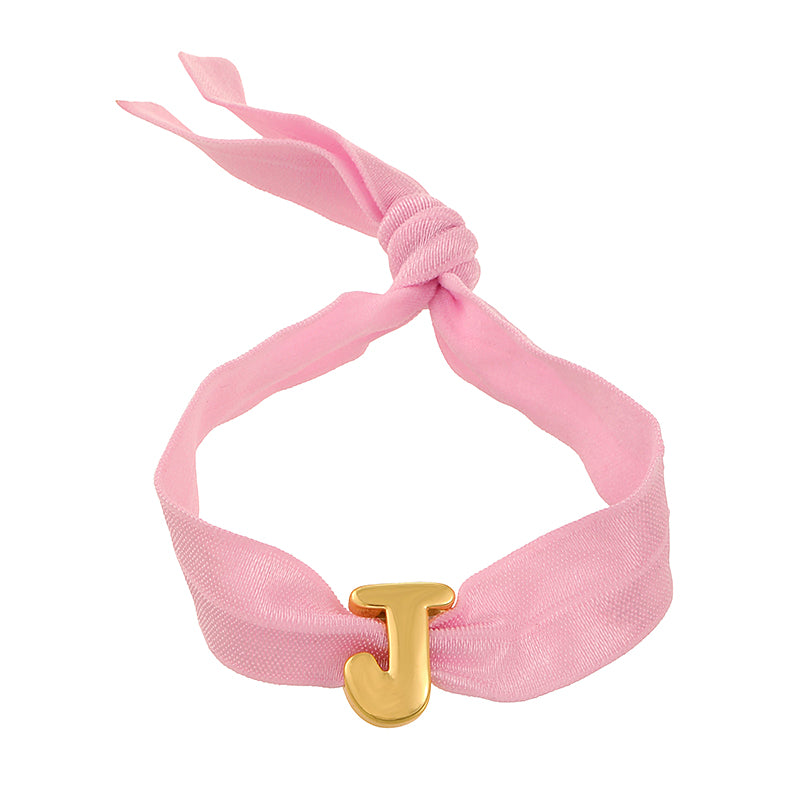 A Copper 26 Letter Velvet Elastic Bracelet