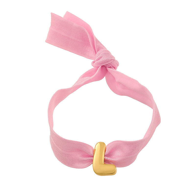 A Copper 26 Letter Velvet Elastic Bracelet
