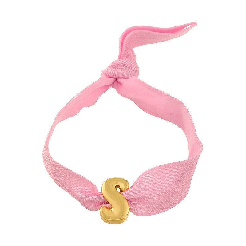 A Copper 26 Letter Velvet Elastic Bracelet