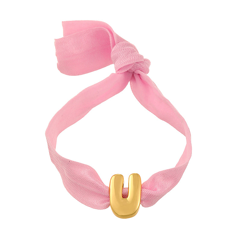 A Copper 26 Letter Velvet Elastic Bracelet