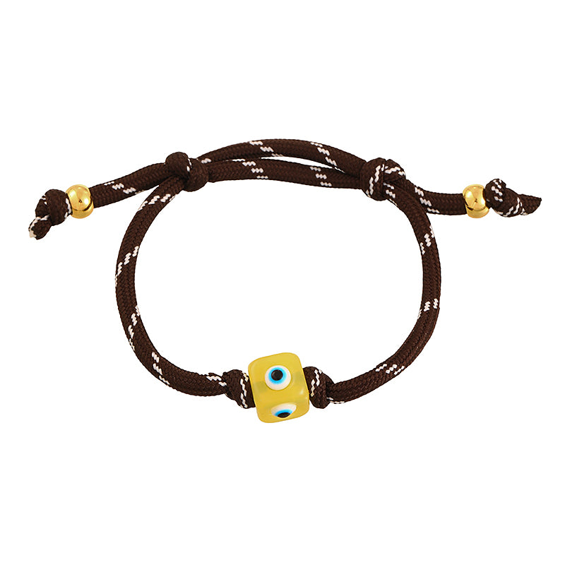 Color 1 Resin Square Drip Eye Braided Bracelet