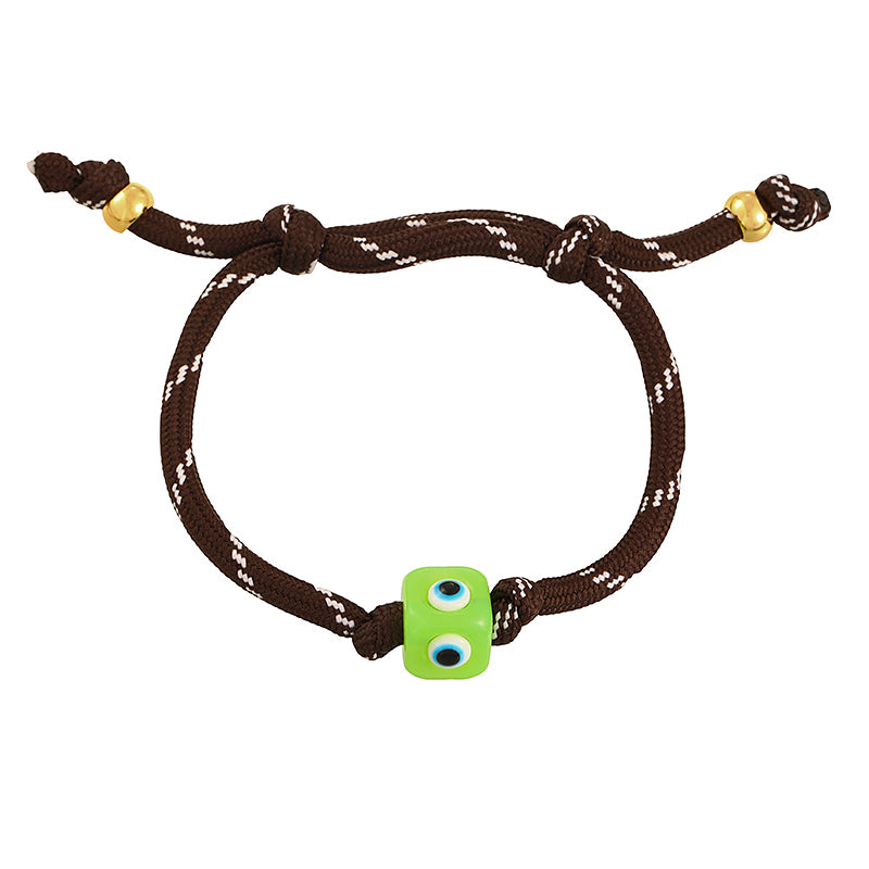 Color 1 Resin Square Drip Eye Braided Bracelet