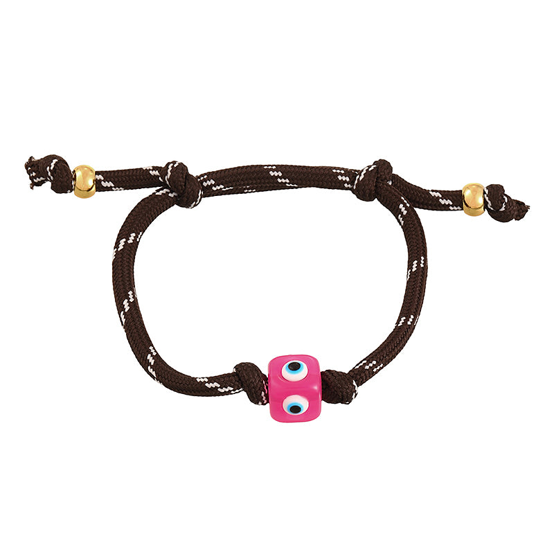 Color 1 Resin Square Drip Eye Braided Bracelet