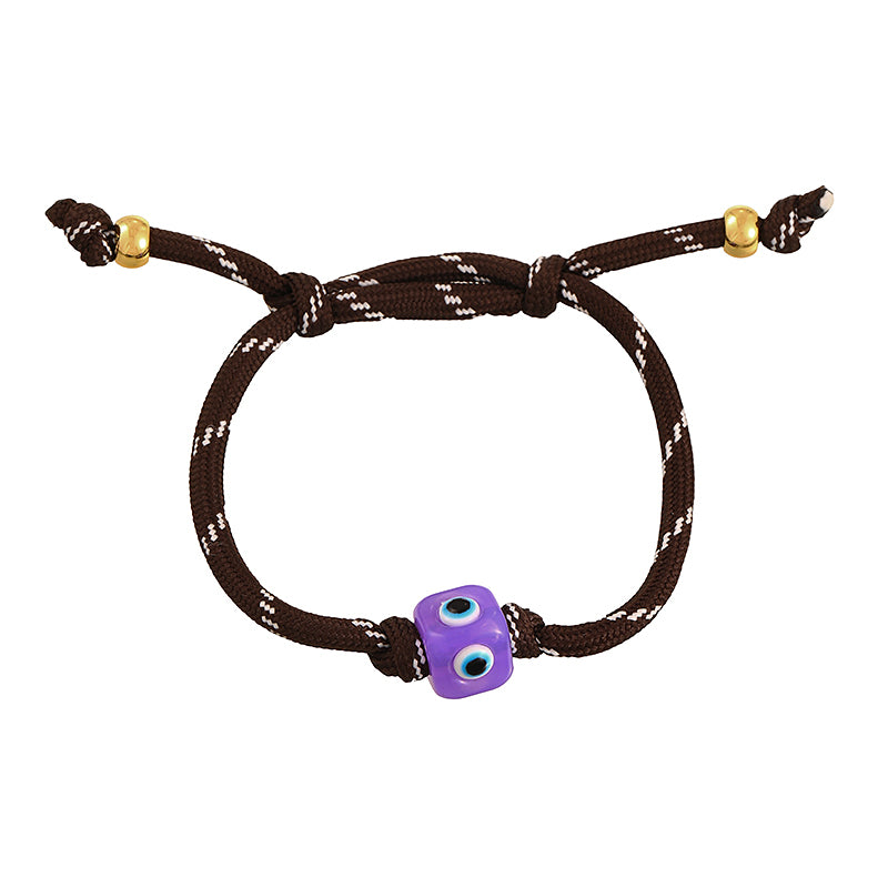 Color 1 Resin Square Drip Eye Braided Bracelet