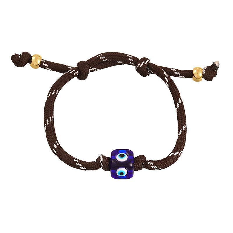 Color 1 Resin Square Drip Eye Braided Bracelet