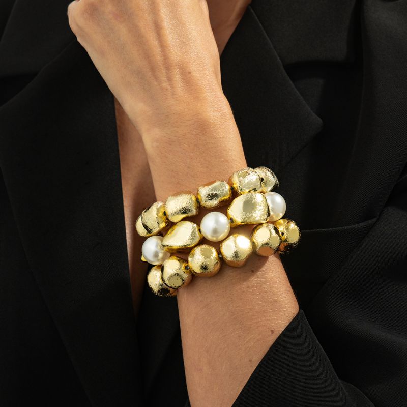 Bracelet #3 Alloy Irregular Beaded Bracelet Set