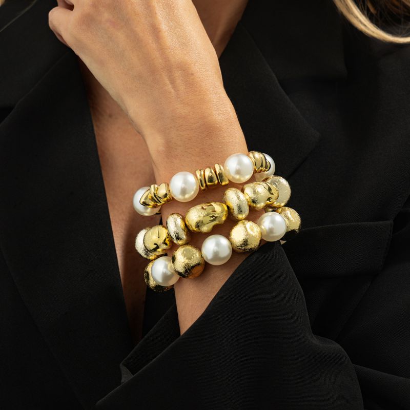 Bracelet #3 Alloy Irregular Beaded Bracelet Set