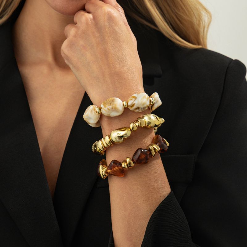 Bracelet #3 Alloy Irregular Beaded Bracelet Set