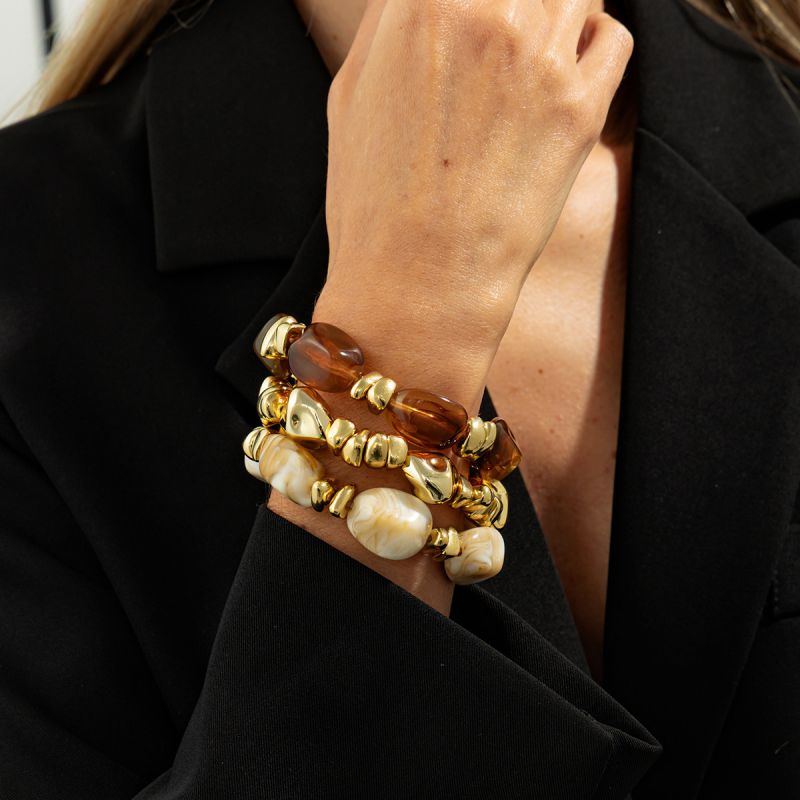 Bracelet #3 Alloy Irregular Beaded Bracelet Set