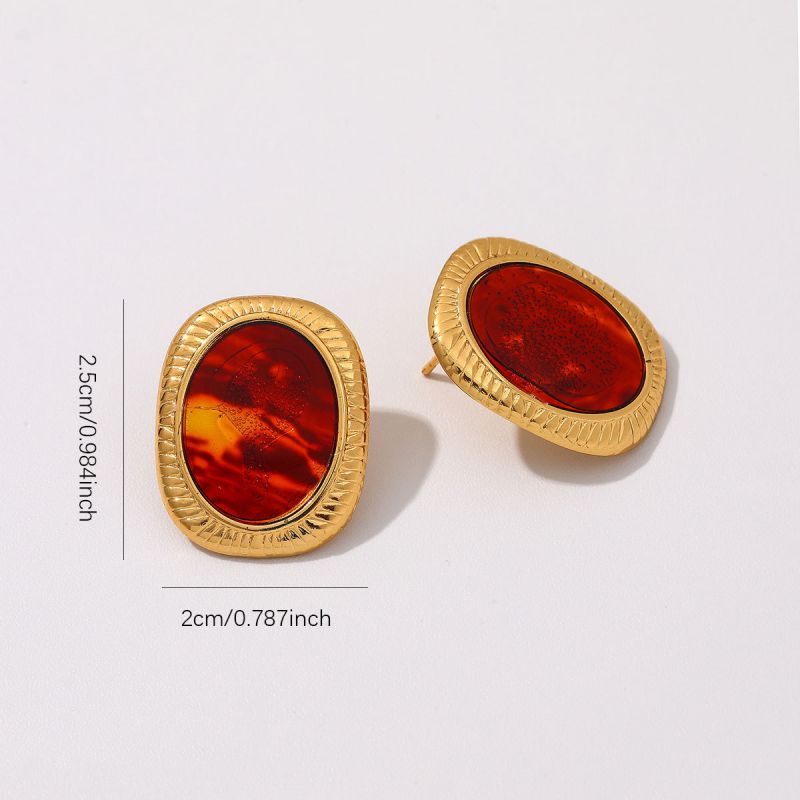 Earring #2 Stainless Steel Oval Earrings