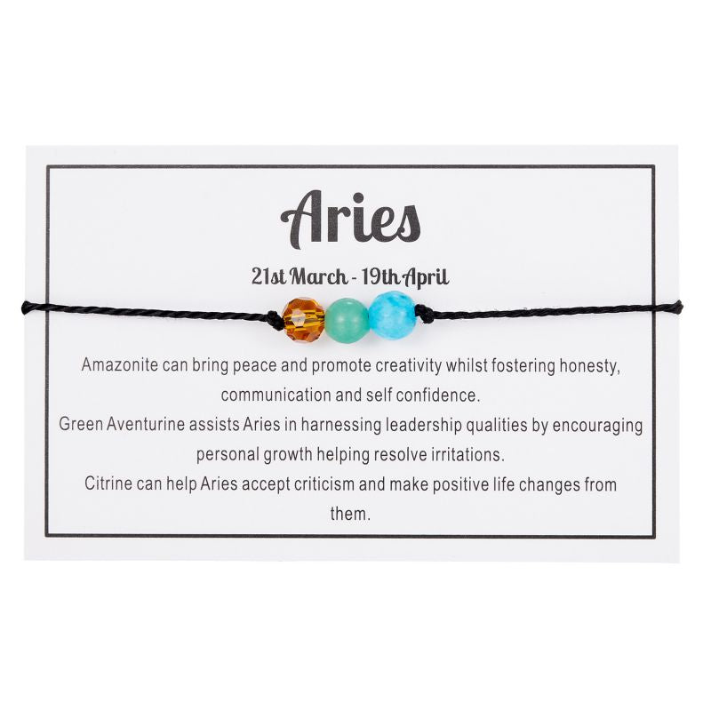 Aries Twelve Zodiac Faceted Beaded Bracelet