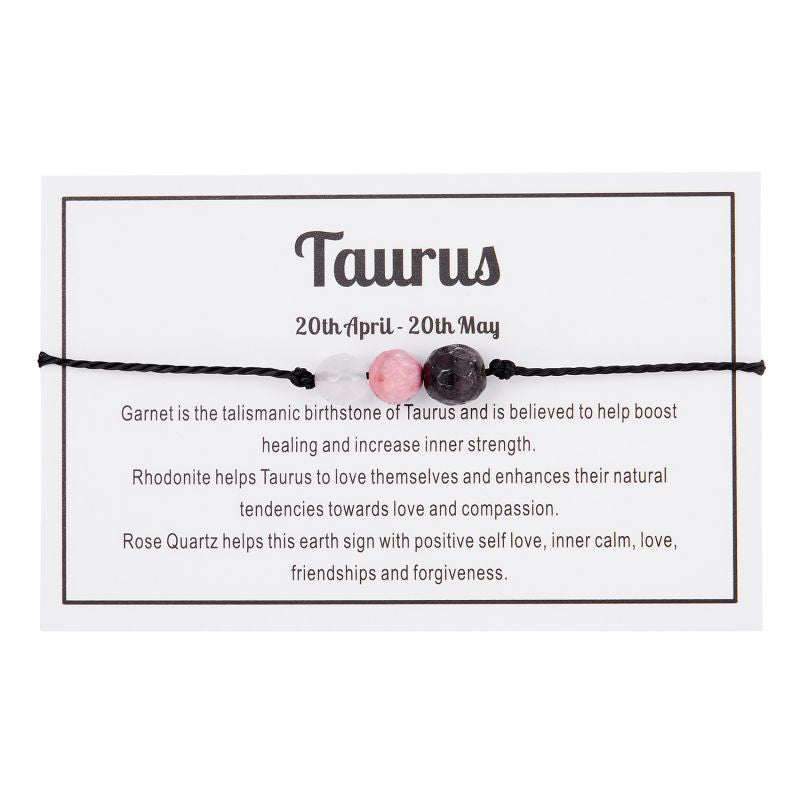 Aries Twelve Zodiac Faceted Beaded Bracelet