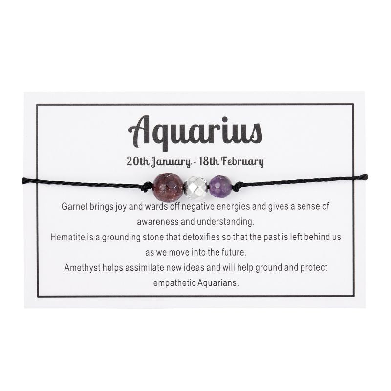 Aries Twelve Zodiac Faceted Beaded Bracelet