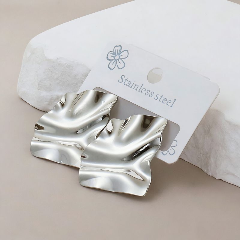Silver Style 1 Stainless Steel Irregular Earrings
