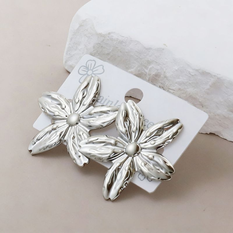 Silver Style 1 Stainless Steel Irregular Earrings