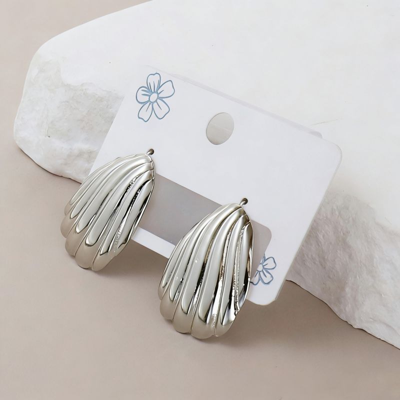 Silver Style 1 Stainless Steel Irregular Earrings