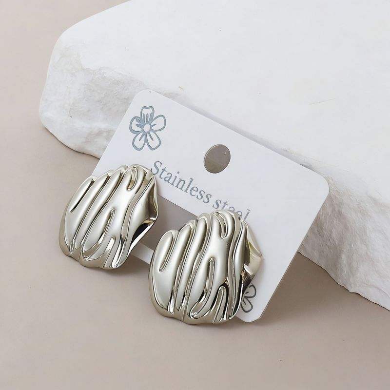 Silver Style 1 Stainless Steel Irregular Earrings