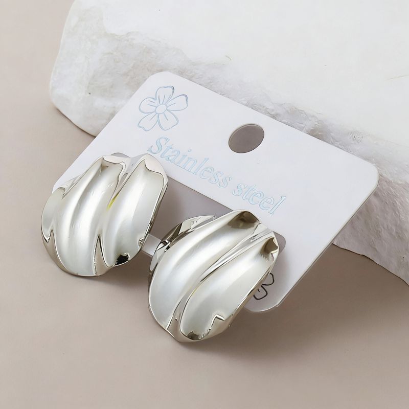 Silver Style 1 Stainless Steel Irregular Earrings