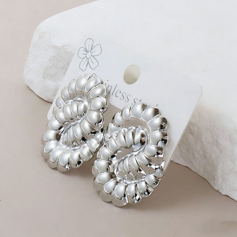 Silver Style 1 Stainless Steel Irregular Earrings