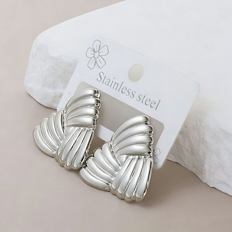 Silver Style 1 Stainless Steel Irregular Earrings