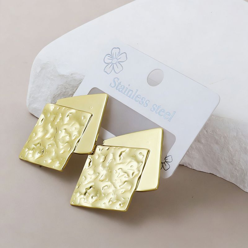 Silver Style 19 Stainless Steel Irregular Earrings