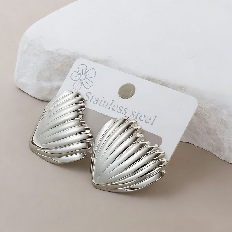 Silver Style 19 Stainless Steel Irregular Earrings